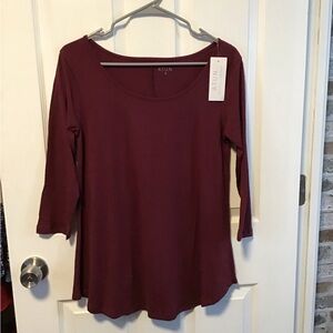 NWT! ATUN Women's Long Sleeve Maroon Top